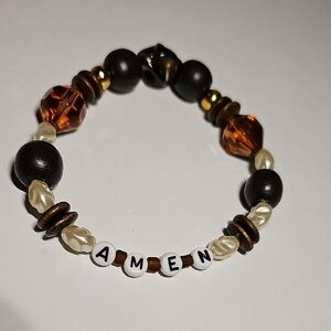 Hsndmade Beaded Bracelet with AMEN Letters